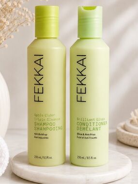 Fekkai Apple Cider Triple Cleanse Shampoo & Brilliant Gloss Conditioner Set NEW